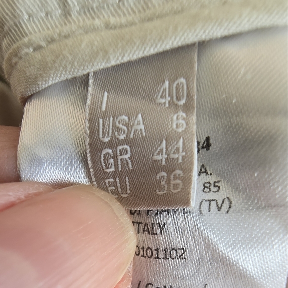 Stefanel Off-White Cream Chinos Culottes Ankle Cotton Pants Wide Legs Size 6 M S - Picture 6 of 9